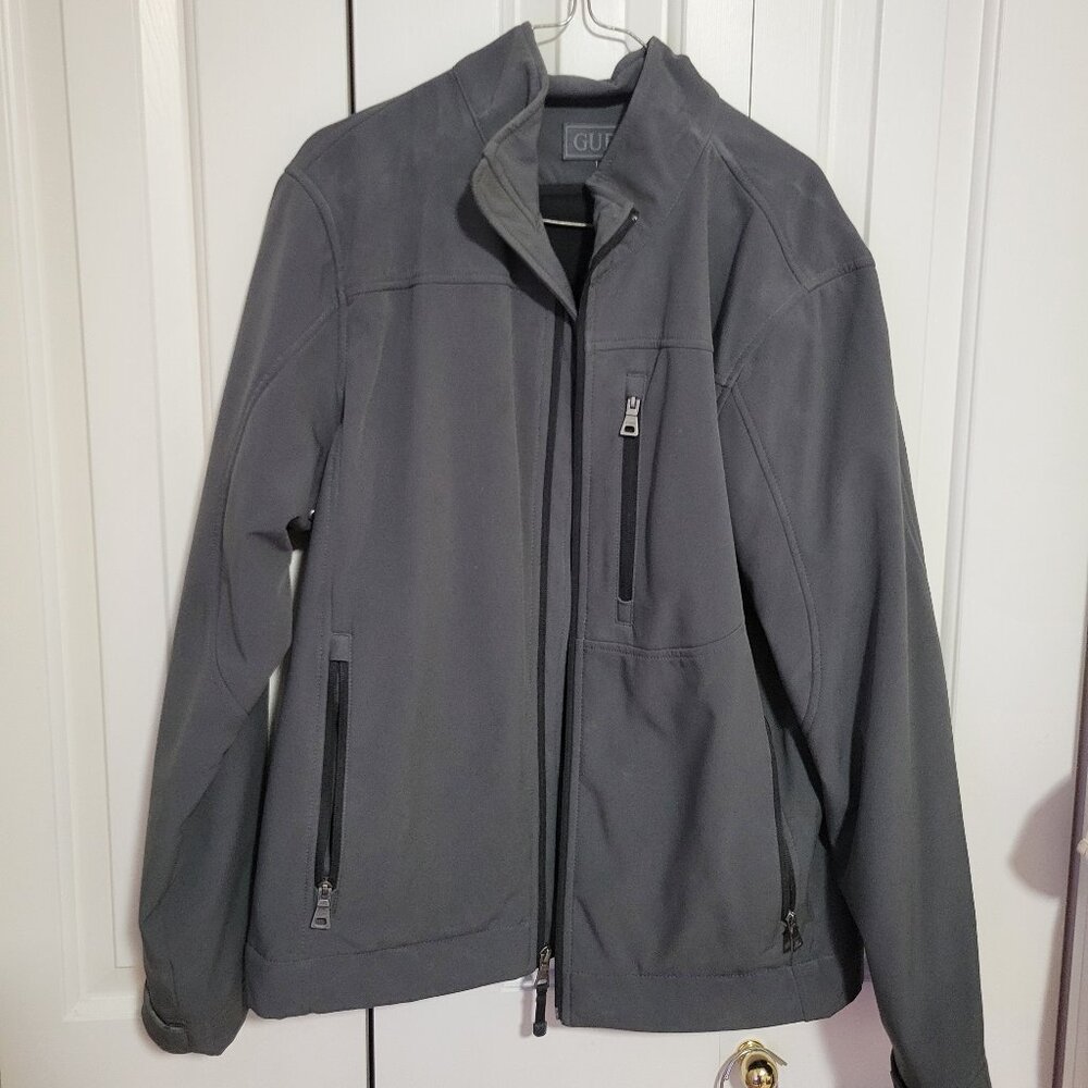 GUESS Grey Soft Shell Water Resistant Jacket [Size: Men's Medium]